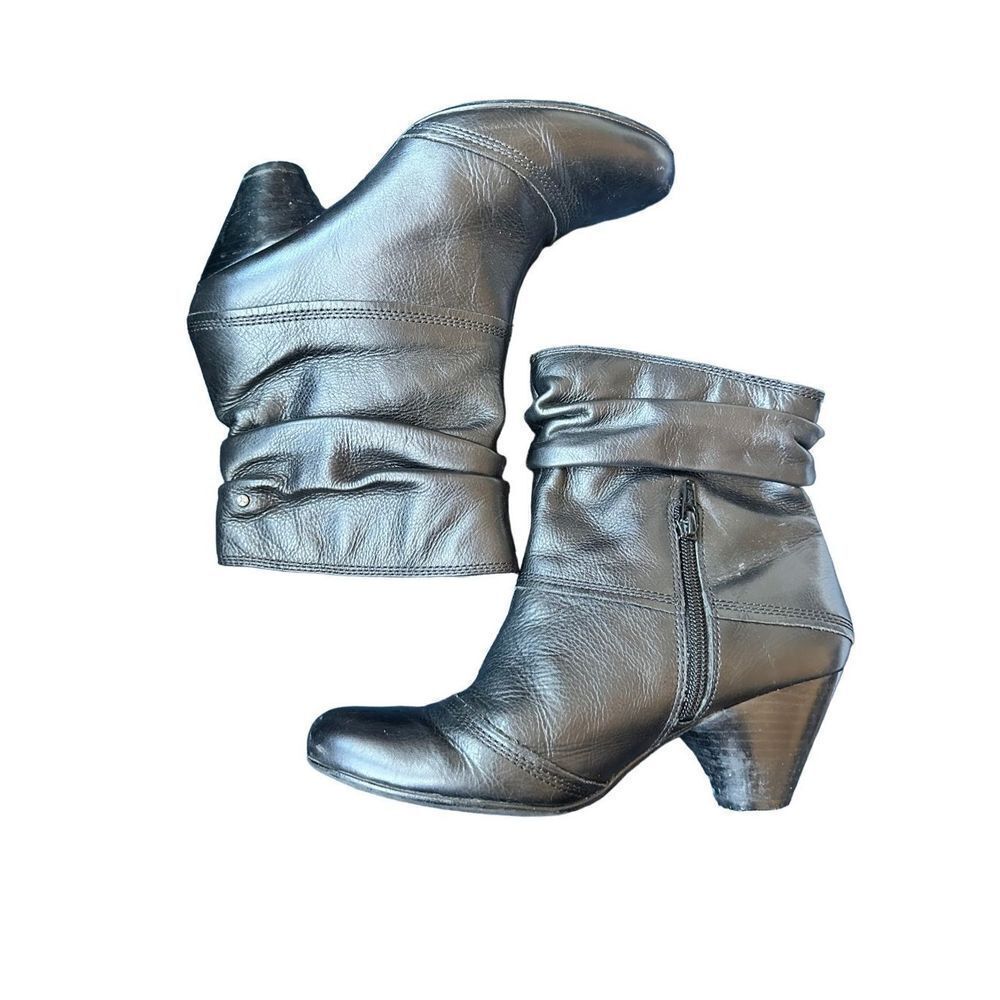 Pikolinos Black Scrunch Leather Bootie
